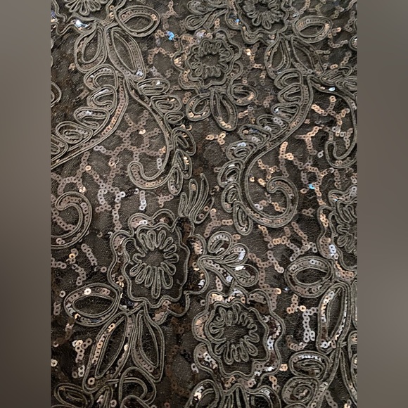 Aidan Mattox Lace & Sequin Floor Length Gown - Picture 2 of 7